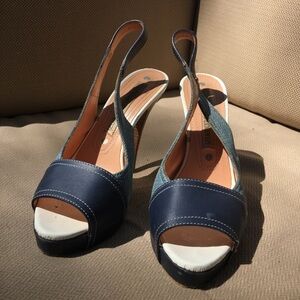 Gianmarco Lorenzi Platform Slingback Heels 37